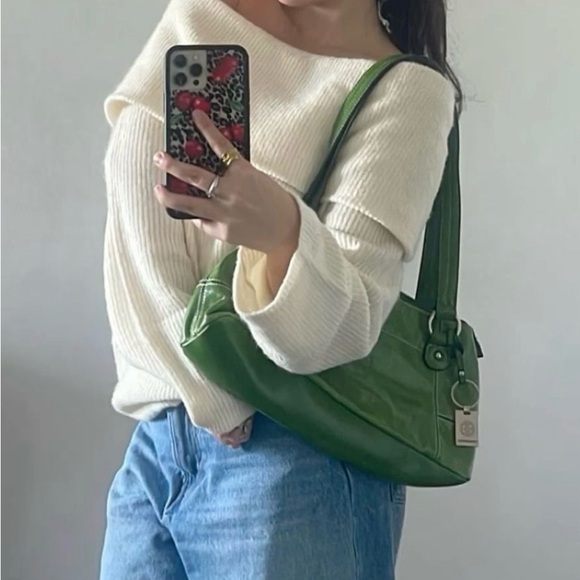 HOBO Intl. Leather Vintage Green Shoulder bag - Picture 2 of 12